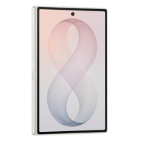 Foldable smartphone front view, lavender screen with top camera