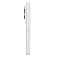 Foldable smartphone side view, cream frame with hinge edge