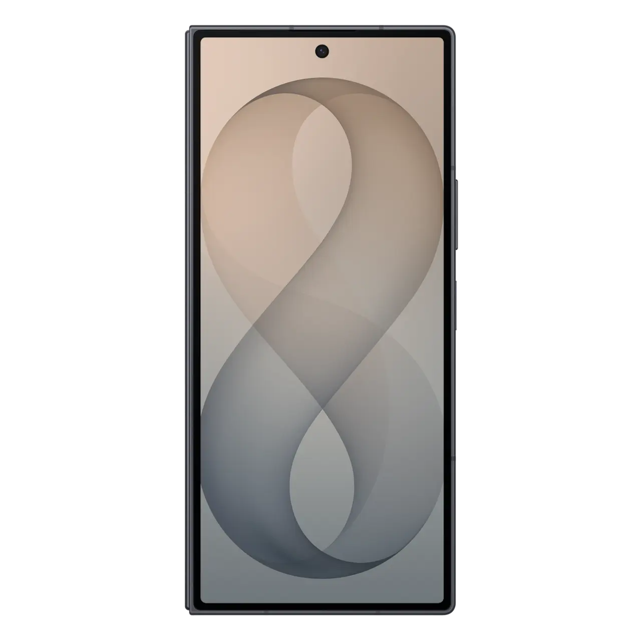 Foldable 5G smartphone, dark bezel with unfolded front display