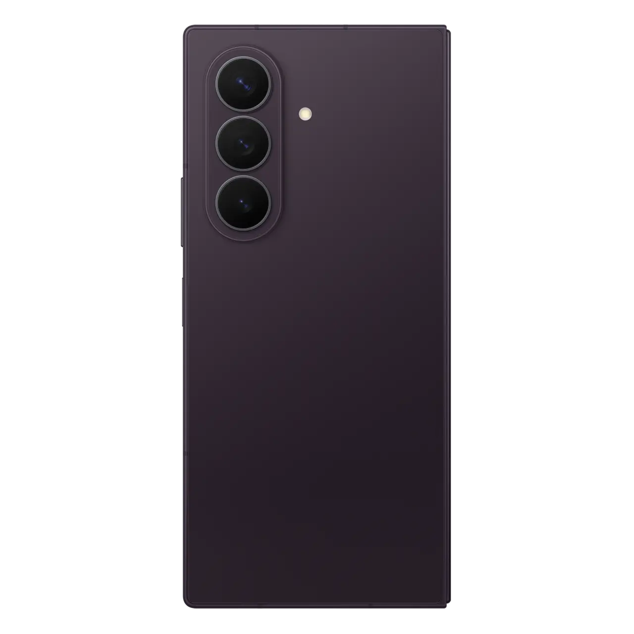 Samsung foldable smartphone in graphite, back panel with triple camera module