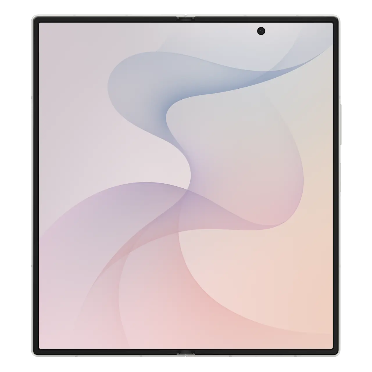 Foldable 5G smartphone with violet-toned front display