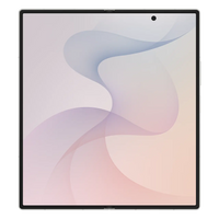 Foldable 5G smartphone with violet-toned front display