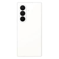Foldable 5G smartphone, white back with triple camera module