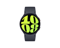 Graphite smart watch with neon green digital display and black round bezel