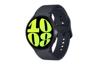 Black smart watch with neon green digital display and dark silicone strap