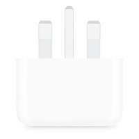 20W USB-C power adapter front view with two prongs