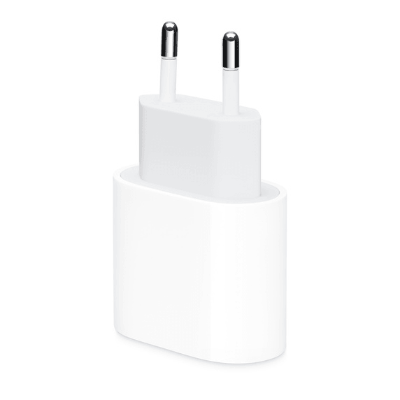 20W USB-C power adapter side view showing dual prongs