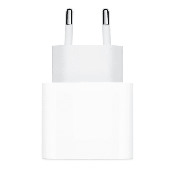 20W USB-C power adapter front face with two-prong plug