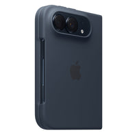 Apple iPhone Duo Case in dark navy blue, slim with camera cutouts and side button slot.