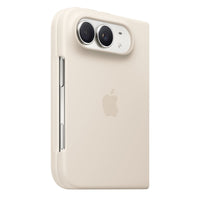Apple iPhone Duo Case in sand, slim case with dual camera cutout and side slot.