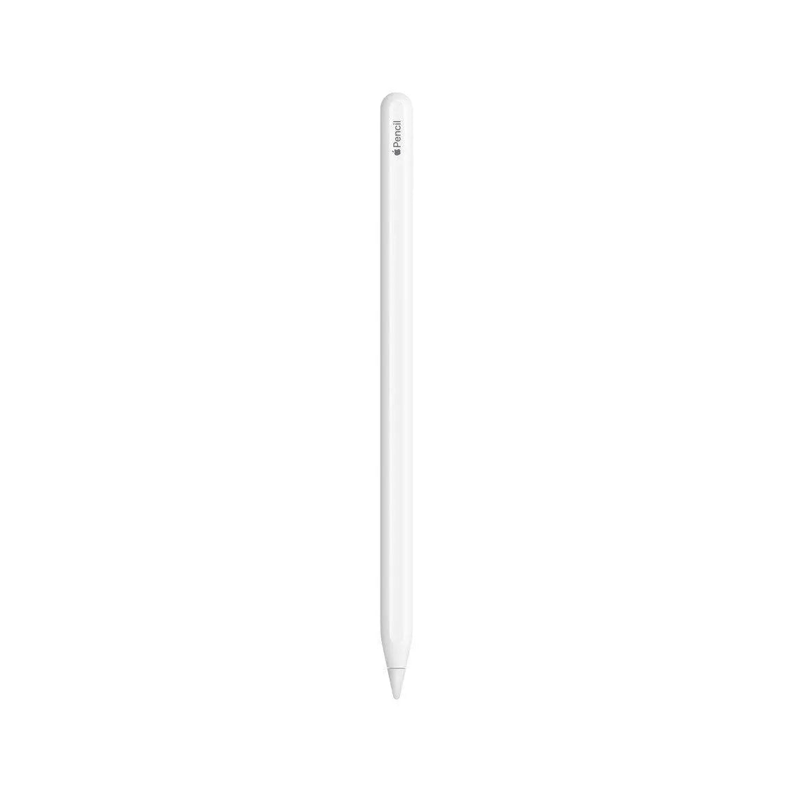 White stylus pen with pointed tip and side markings near the top