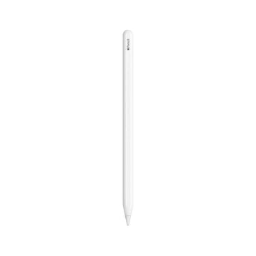 White stylus pen with pointed tip and side markings near the top