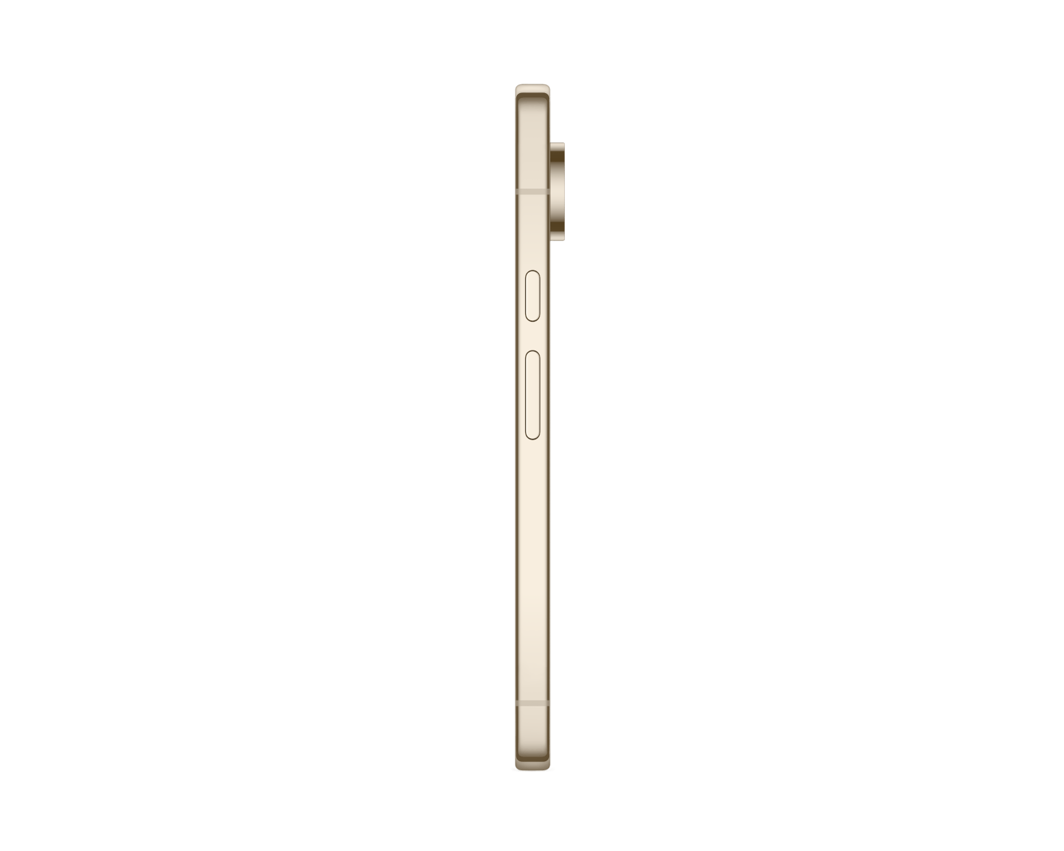 Mint green smartphone side profile with buttons on the edge.