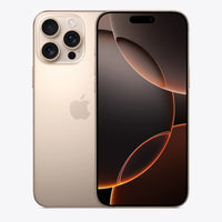 iPhone 16 Pro Max 5G in light gold, triple-camera back and black front display
