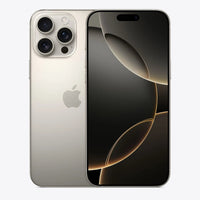 iPhone 16 Pro Max 5G in light silver, triple-camera back with black front screen
