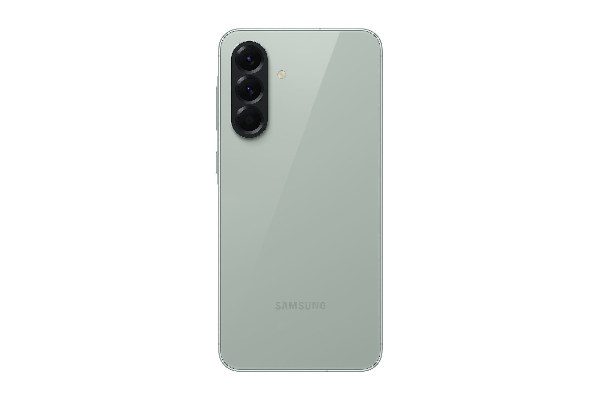 Samsung Galaxy A56 dual SIM smartphone in Olive, back view with triple camera