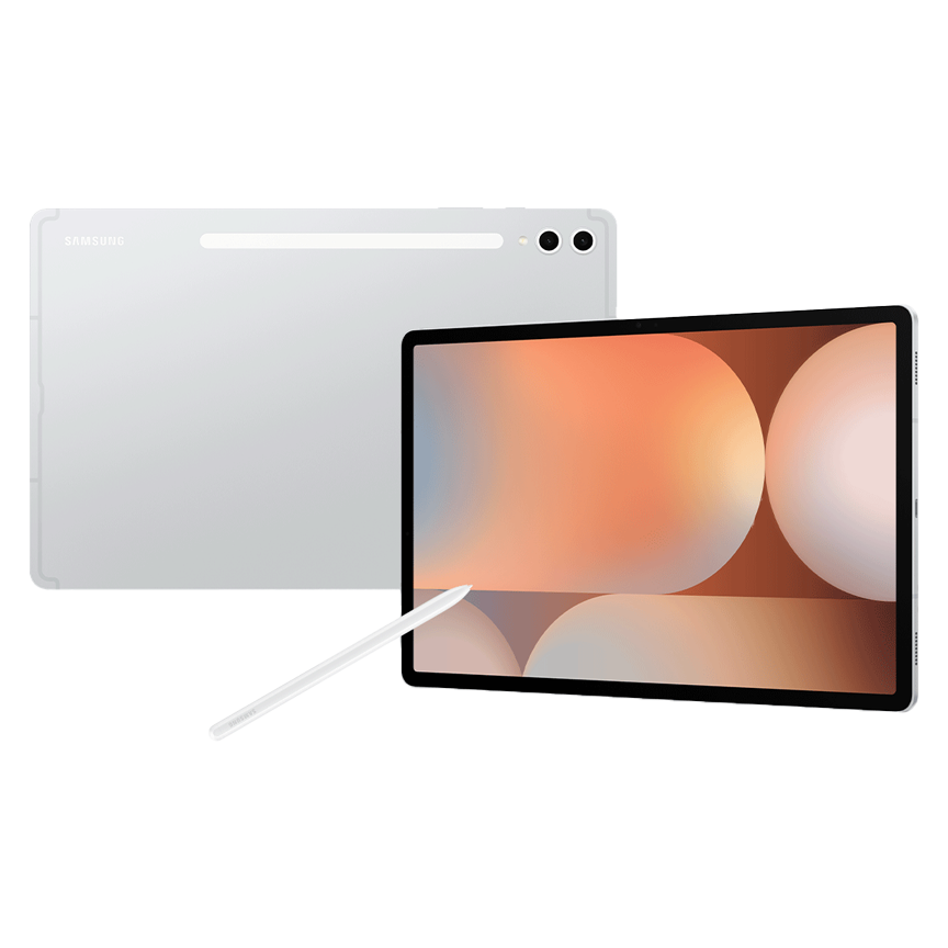 Galaxy Tab S10 Ultra tablet, Platinum Silver, with stylus and dual-screen view