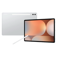 Galaxy Tab S10 Ultra tablet, Platinum Silver, with stylus and dual-screen view
