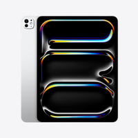 13-inch iPad Pro (M4), Silver front view with colorful display