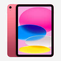 10.9-inch iPad front view with pink back, black bezels