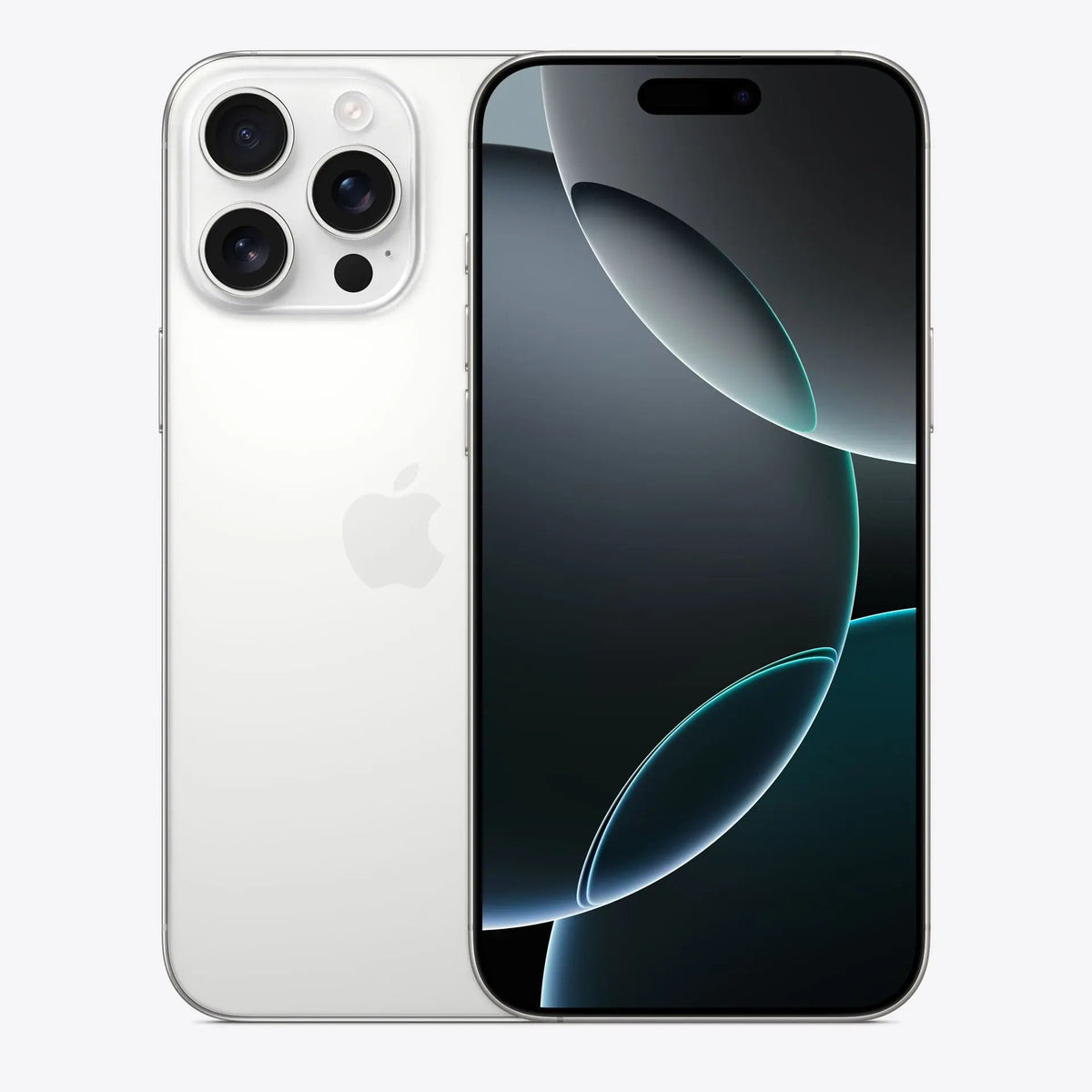 iPhone 16 Pro Max 5G in white, triple-camera back with black front display