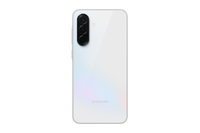 Galaxy A36 5G phone, white back view with triple camera lenses