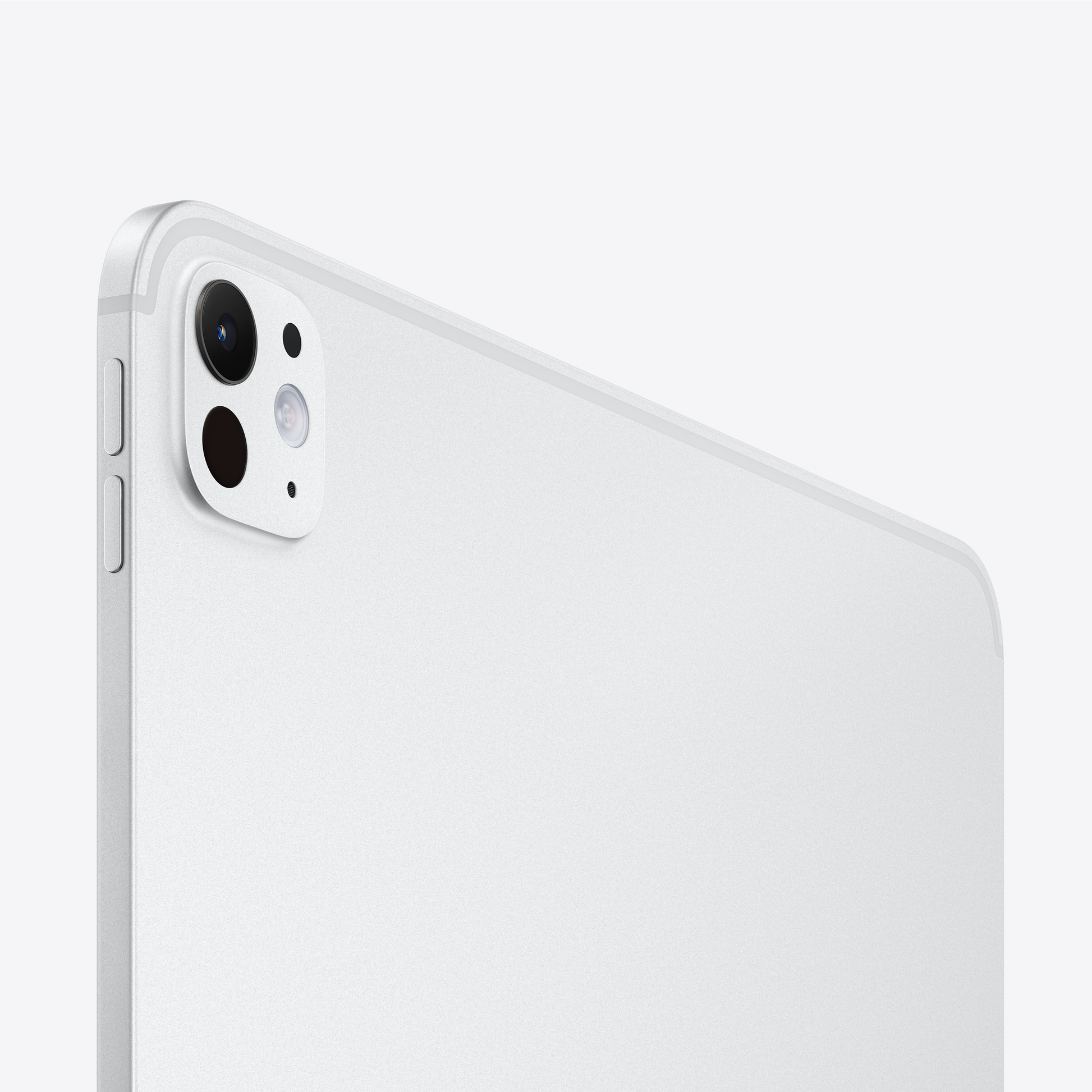 Silver iPad Pro (M4) close-up of rear camera module