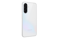 Galaxy A36 5G phone, white back angled view with camera module