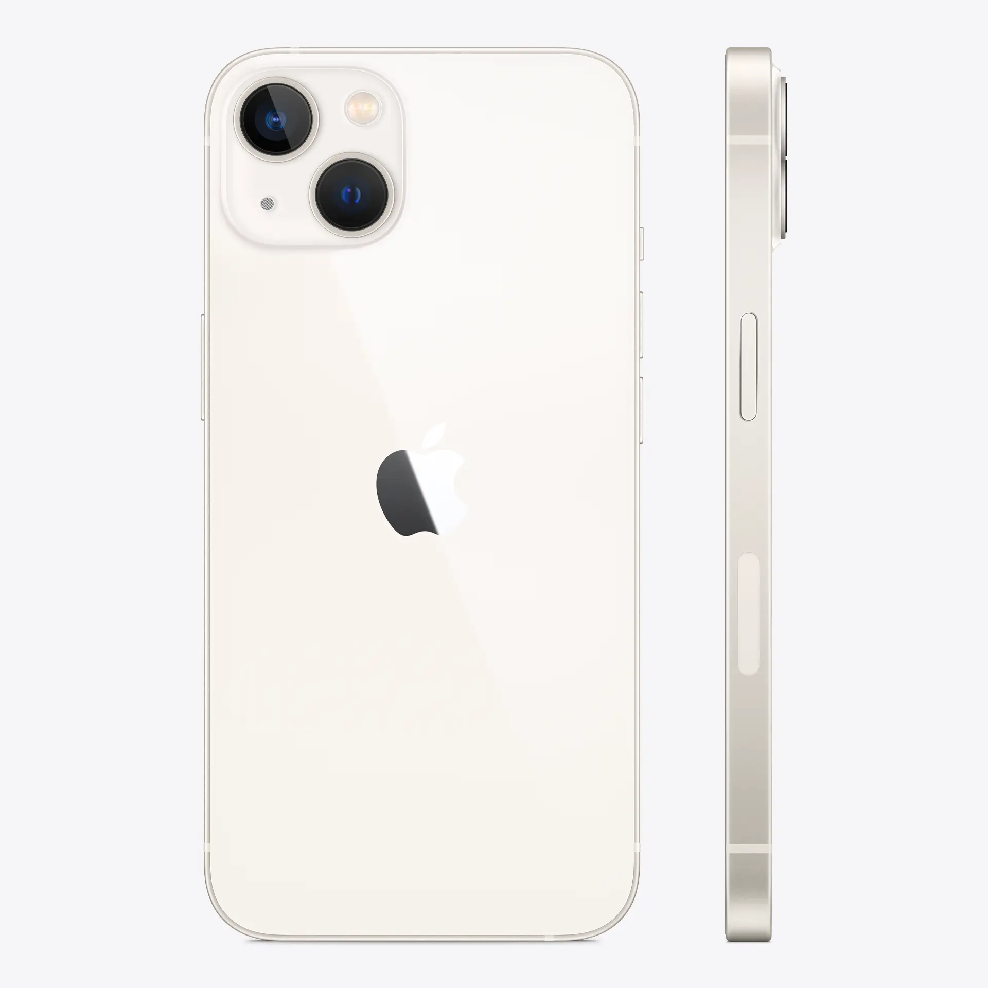 iPhone 13 5G back and side view in starlight with dual rear cameras