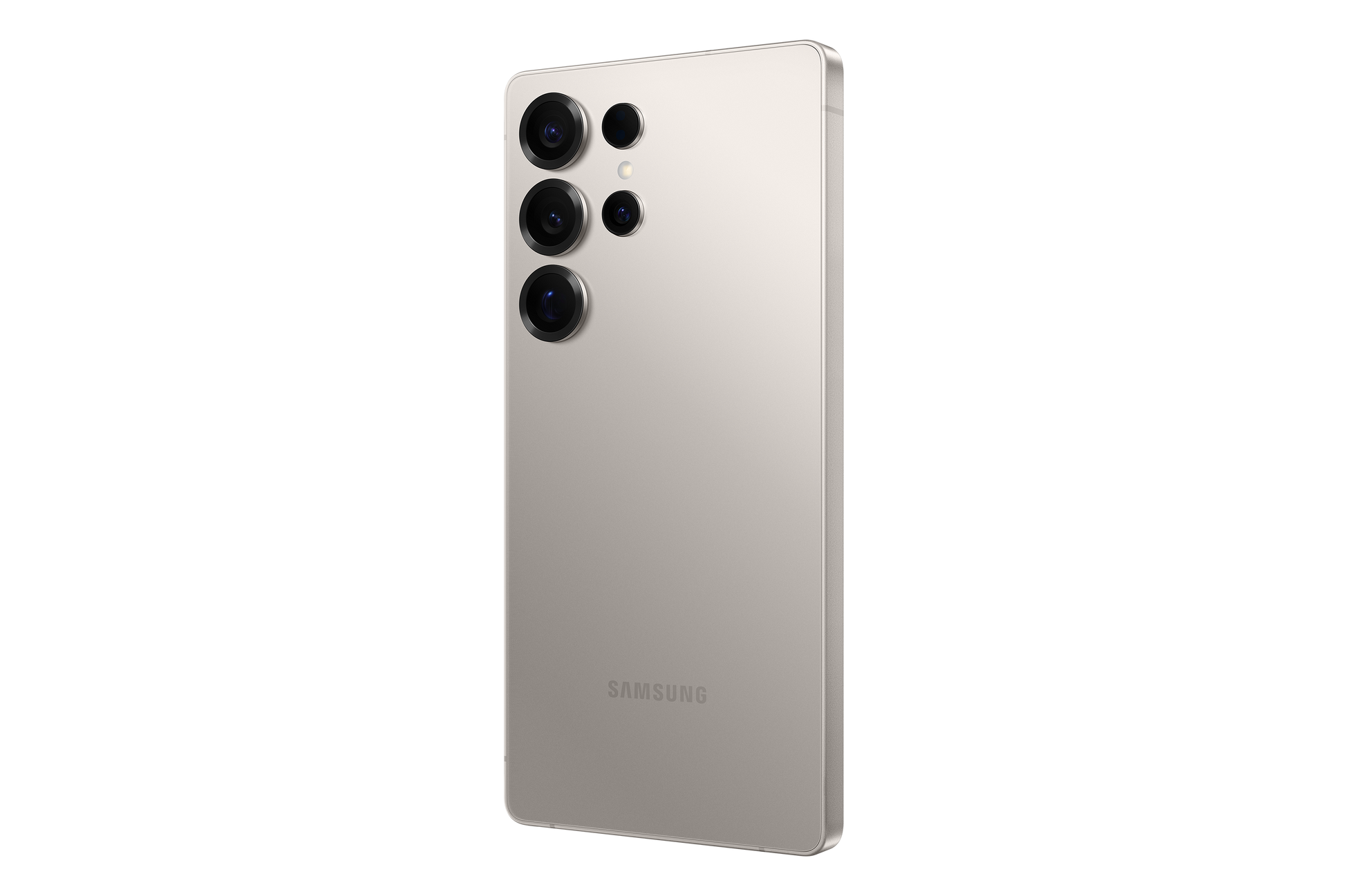 Galaxy S25 Ultra dual SIM 5G back view in pale gold with quad cameras