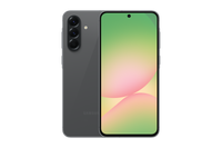 Samsung Galaxy A56 dual SIM smartphone in Graphite, front view with green display wallpaper