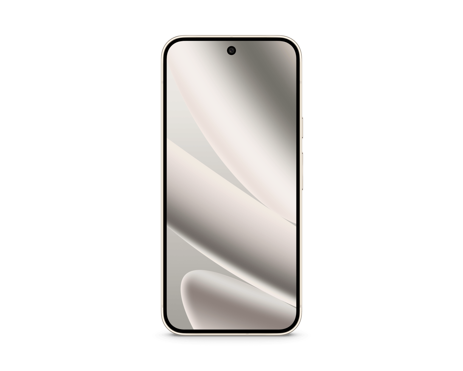 Pixel 10 Pro XL smartphone with front display and dual-tone swirl wallpaper