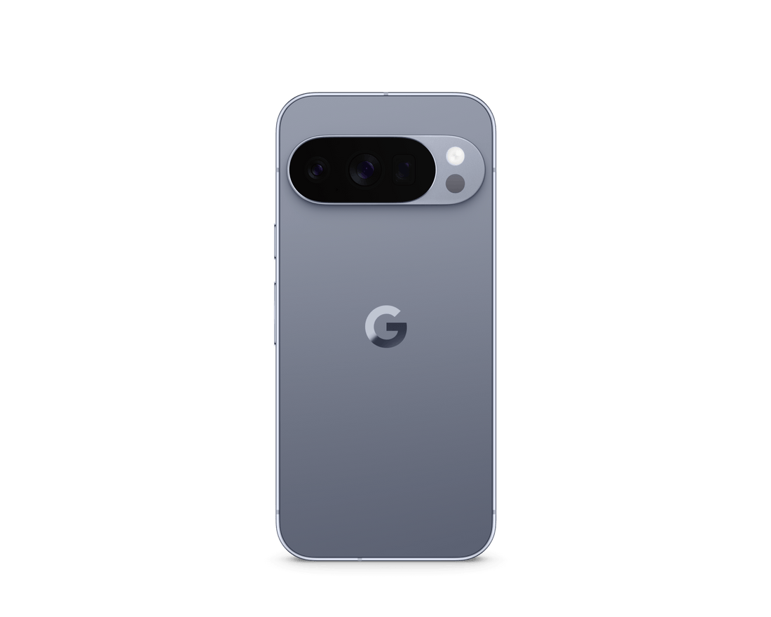 Google Pixel 10 Pro smartphone with gray back and dual-camera bar at top