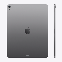 13-inch iPad Air M3, Wi‑Fi, 128GB in Space Gray, back and right-side view