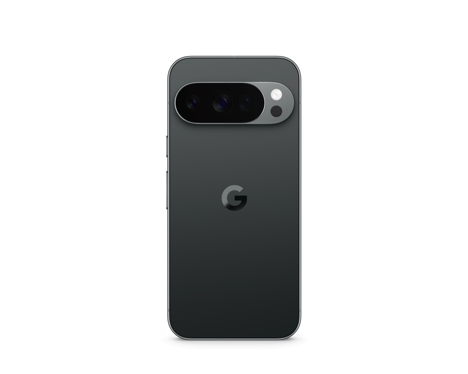 Google Pixel 10 Pro 5G phone, back with camera bar and G logo, dark color