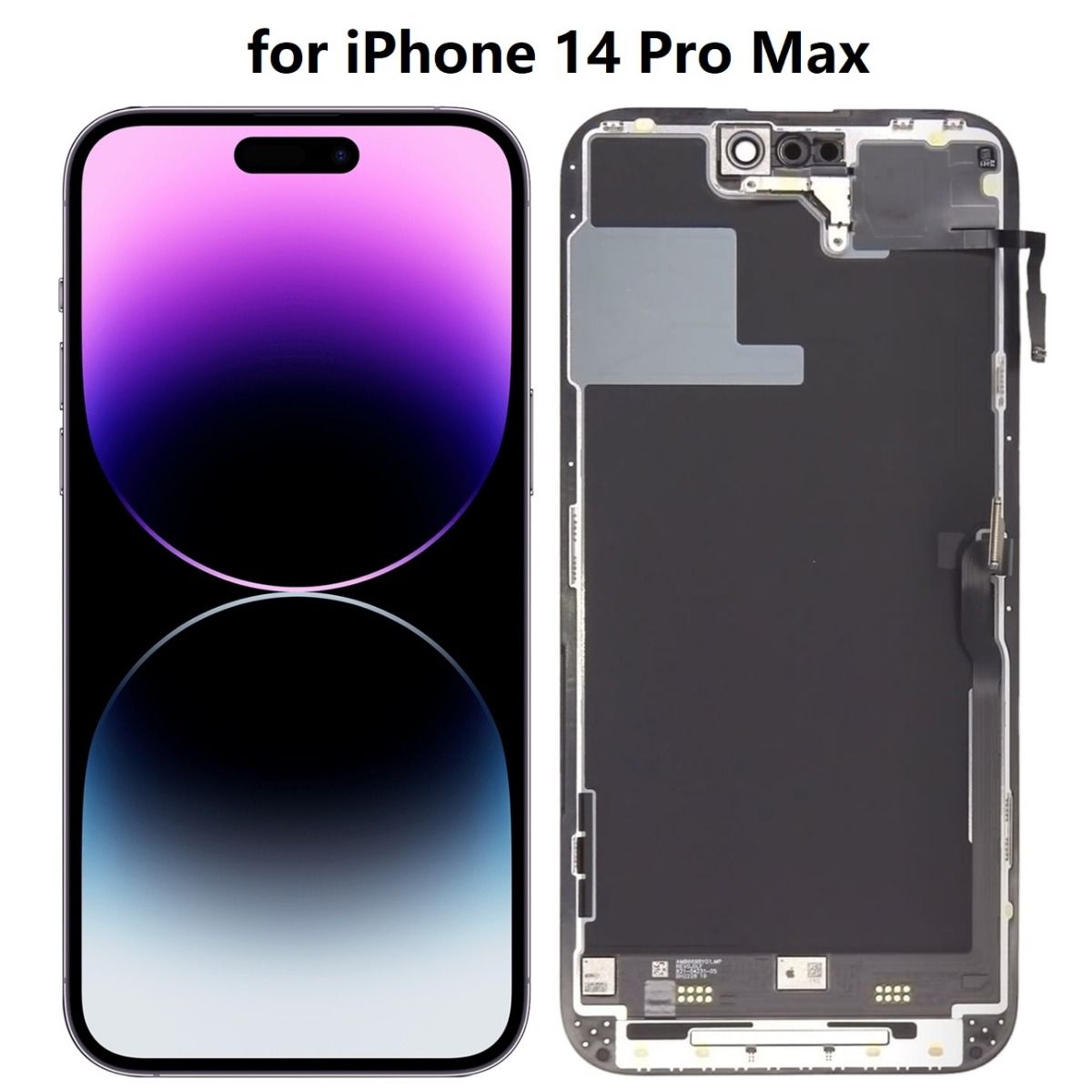 iPhone 14 Pro Max replacement display screen and back frame assembly