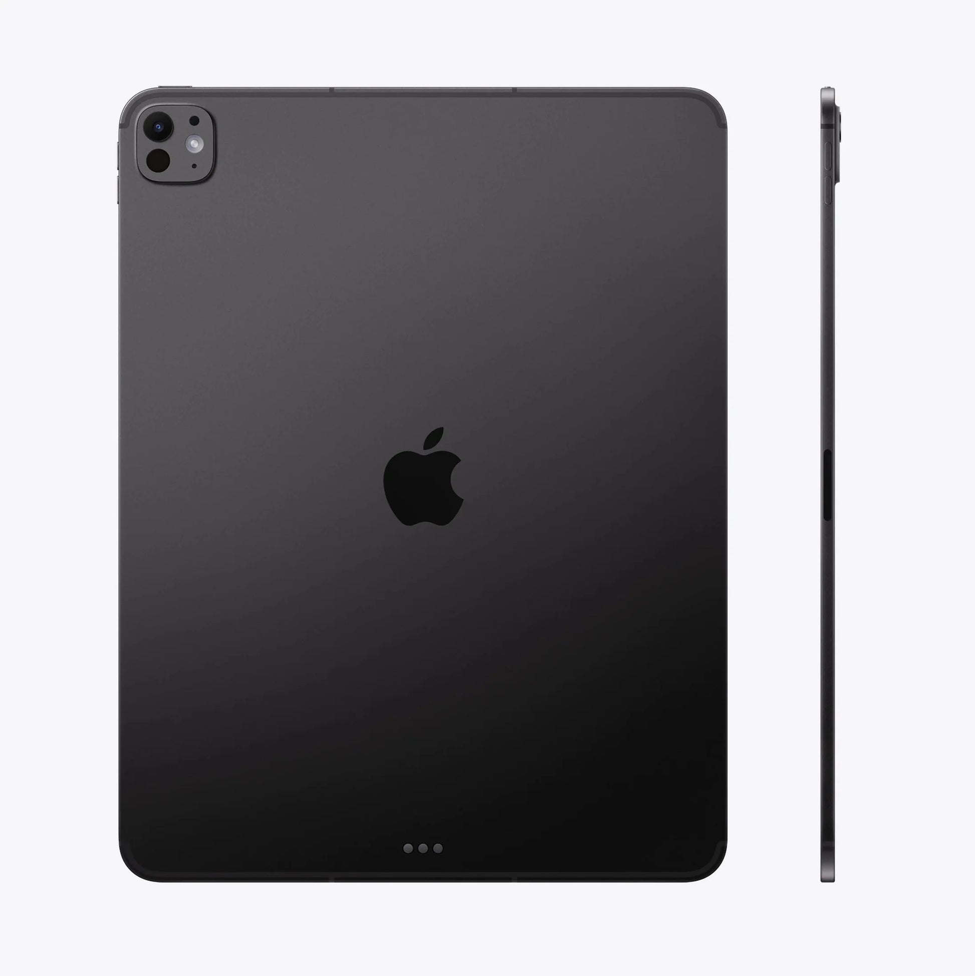 iPad Pro 13-inch Space Black back and thin side edge view