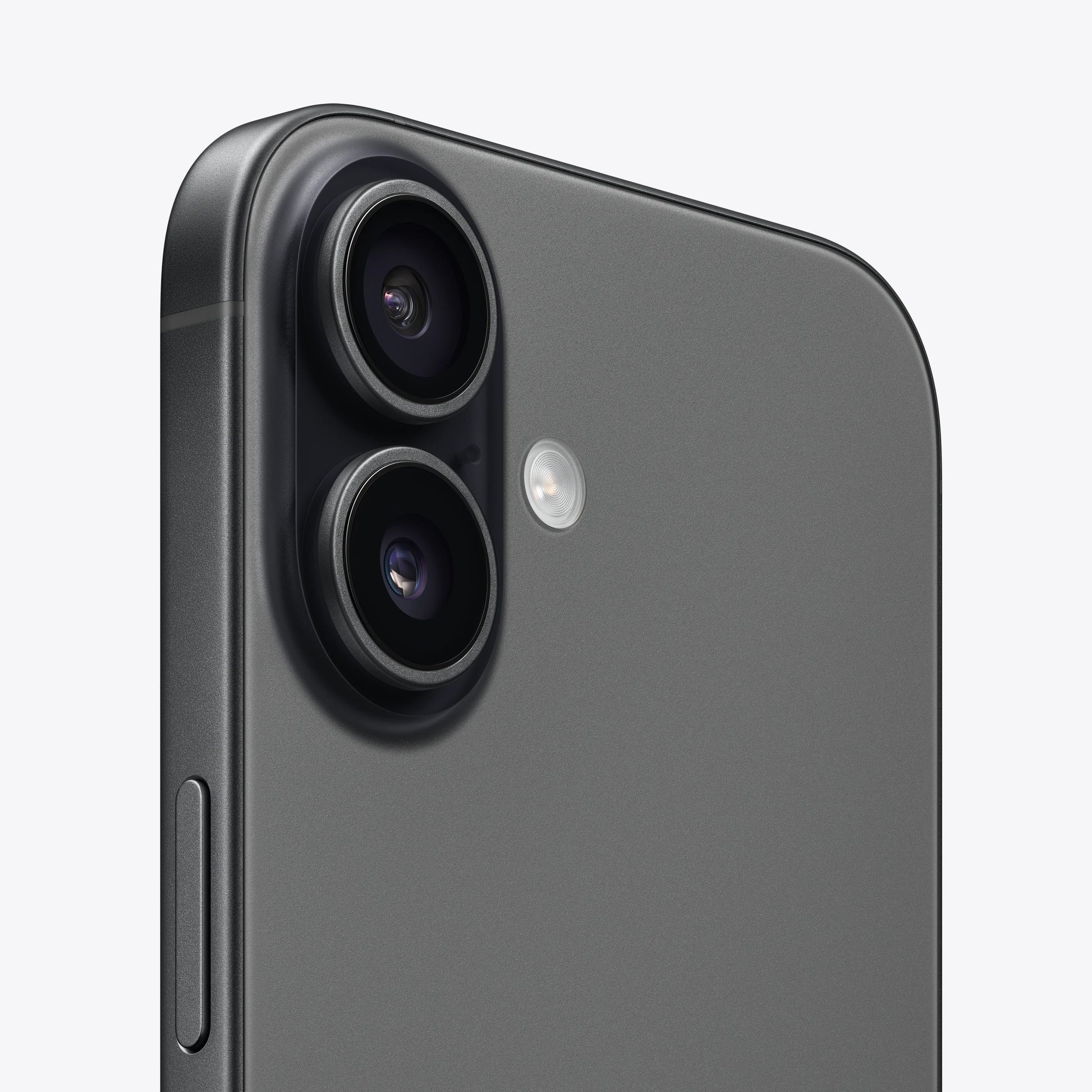 iPhone 17 5G Black close-up of dual rear cameras and side button