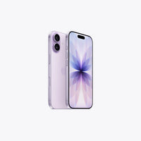 Lavender iPhone 17 5G with dual rear cameras and front display shown