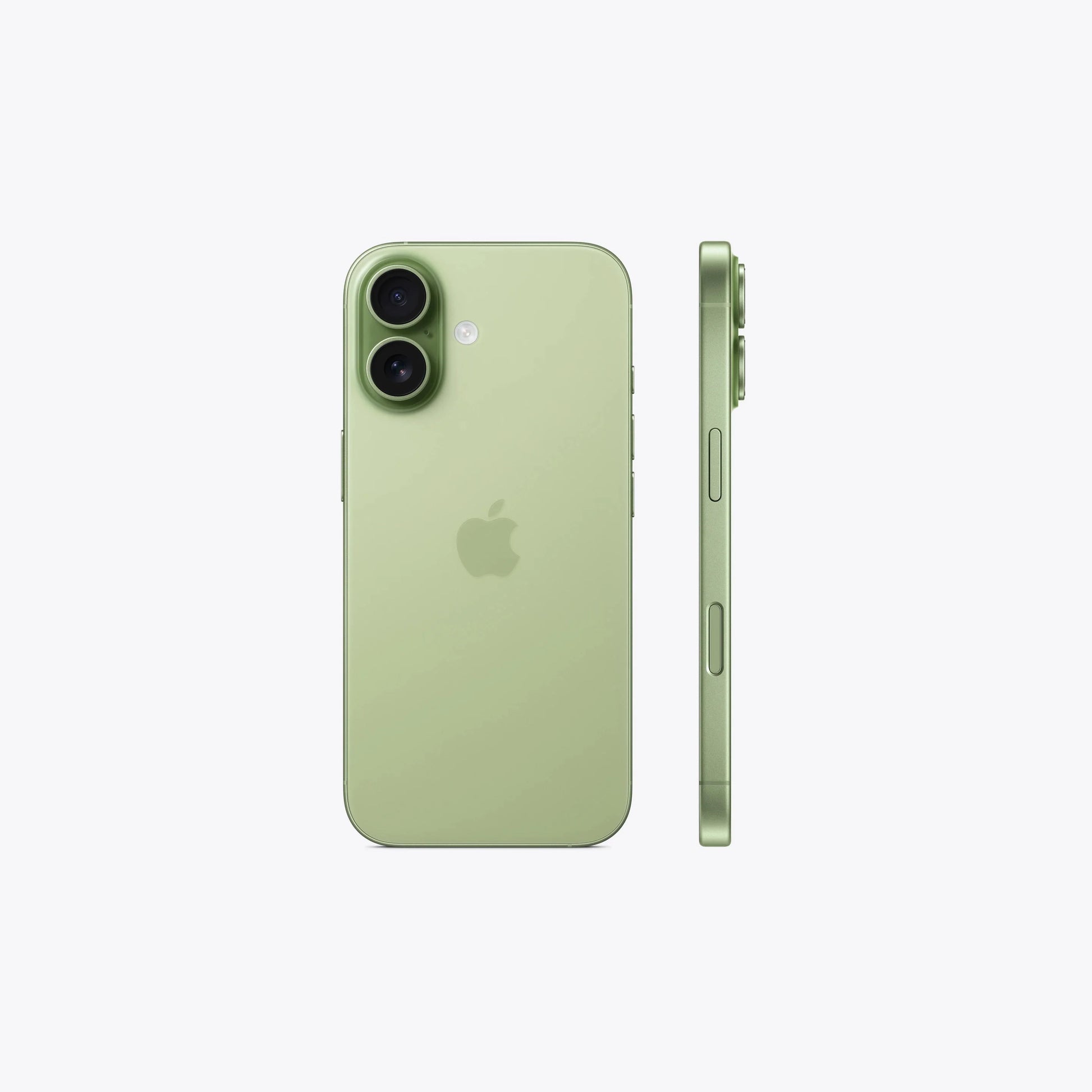 Sage iPhone 17 5G back view with side buttons visible