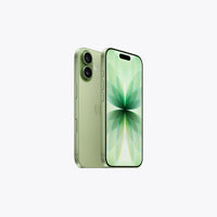 Sage iPhone 17 5G with dual rear cameras and front display shown