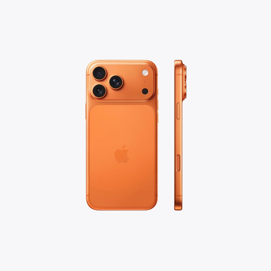 iPhone 17 Pro Max 5G in Cosmic Orange, back view with side profile
