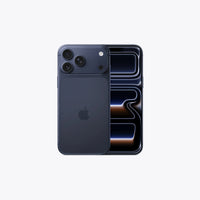 iPhone 17 Pro Max 5G in Deep Blue, back and front display views