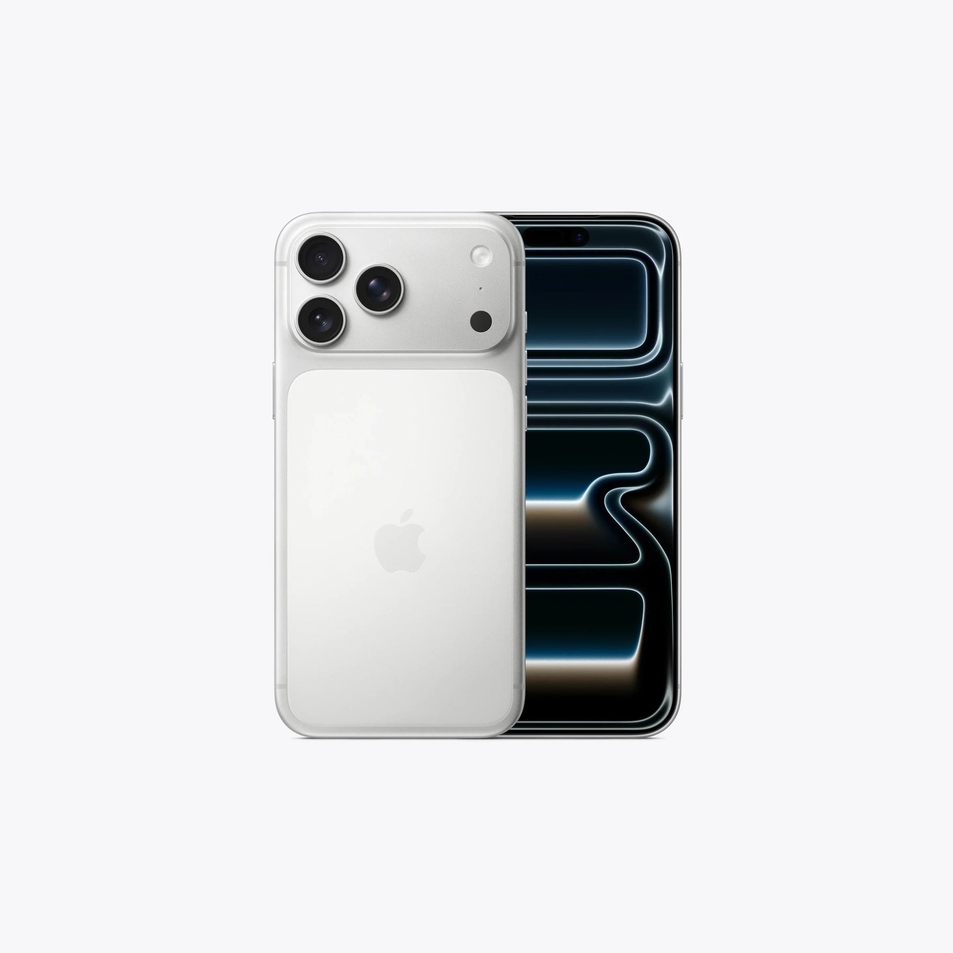 iPhone 17 Pro Max 5G in Silver, back and front display views