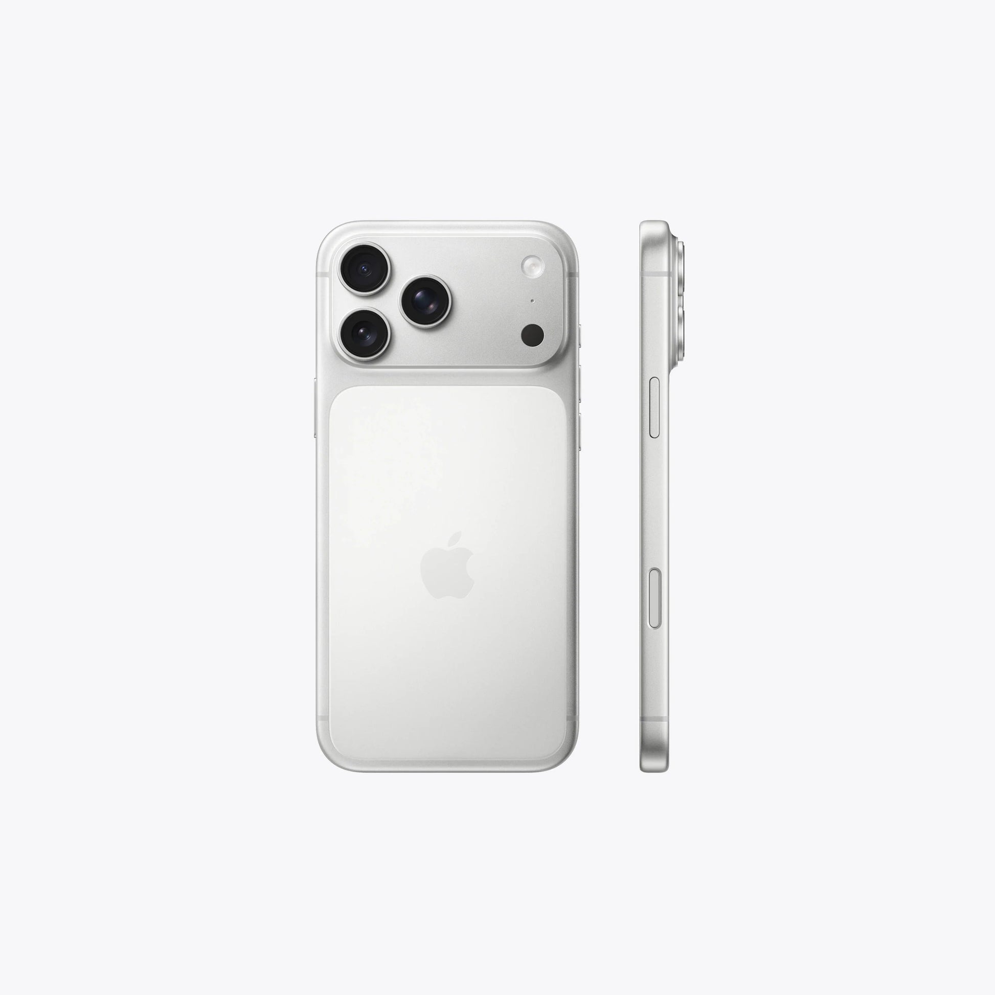 iPhone 17 Pro Max 5G in Silver, back view with thin side profile