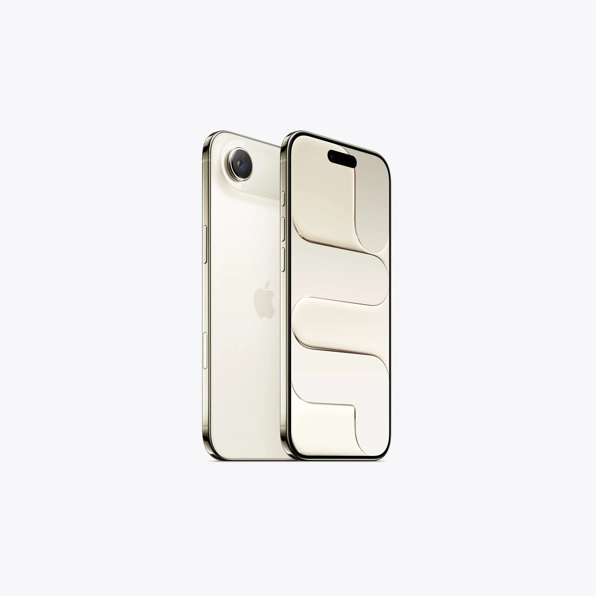 Apple iPhone Air 5G smartphone in light gold, front and back views
