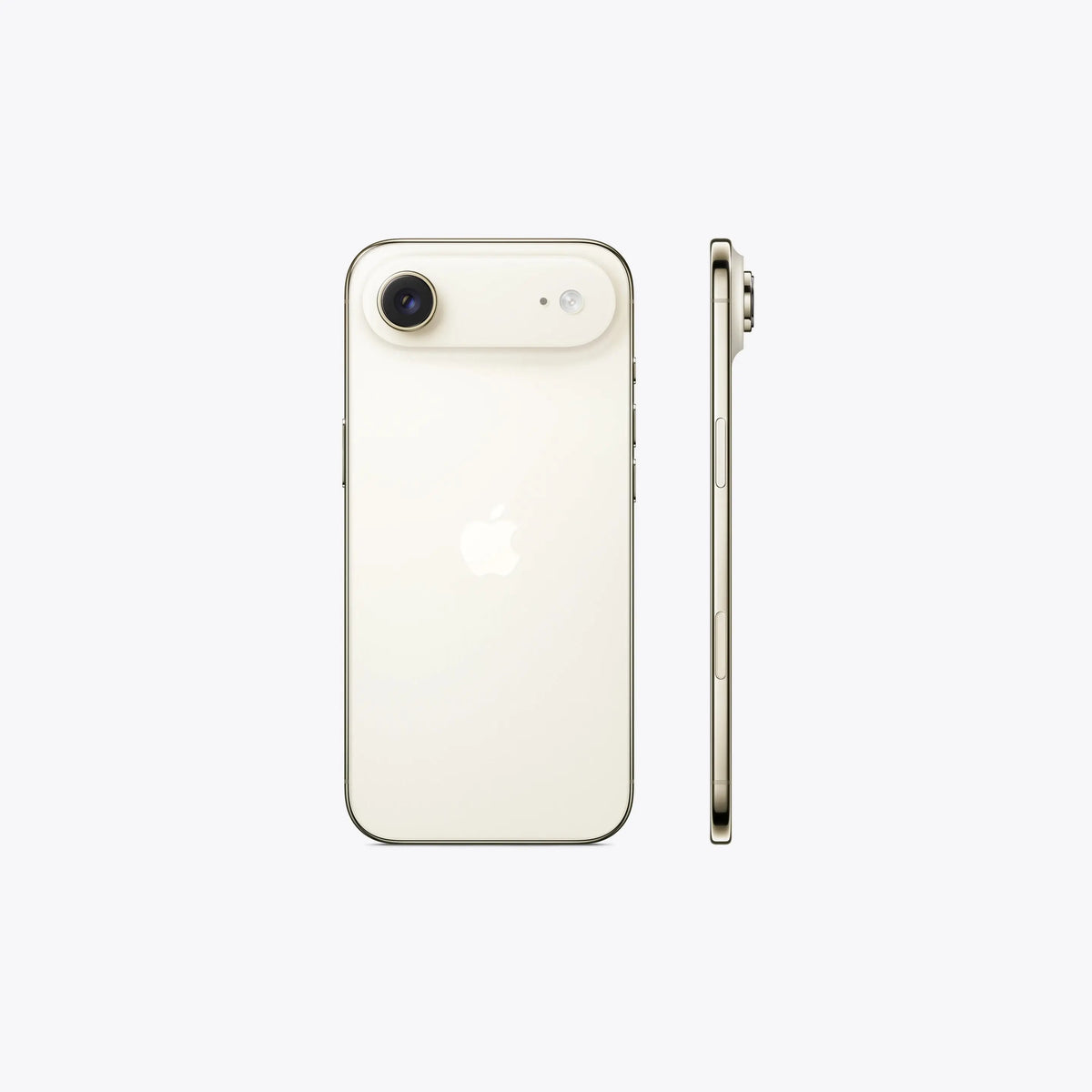 Apple iPhone Air 5G smartphone in light gold, back and side profile