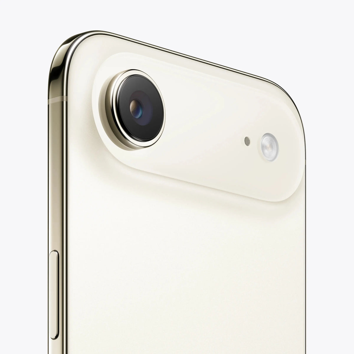 Apple iPhone Air 5G smartphone camera close-up, light gold back panel