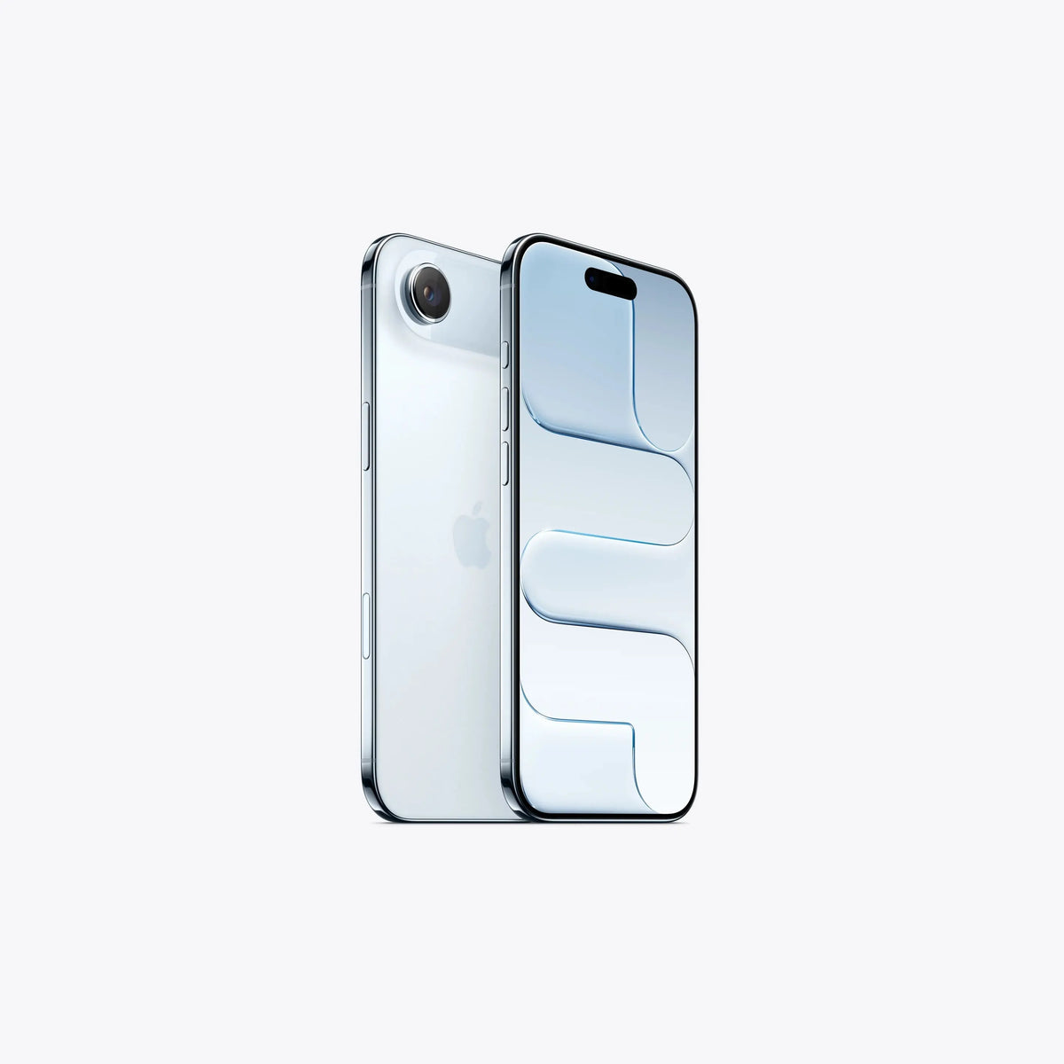Apple iPhone Air 5G smartphone in sky blue, shown front and back with cameras