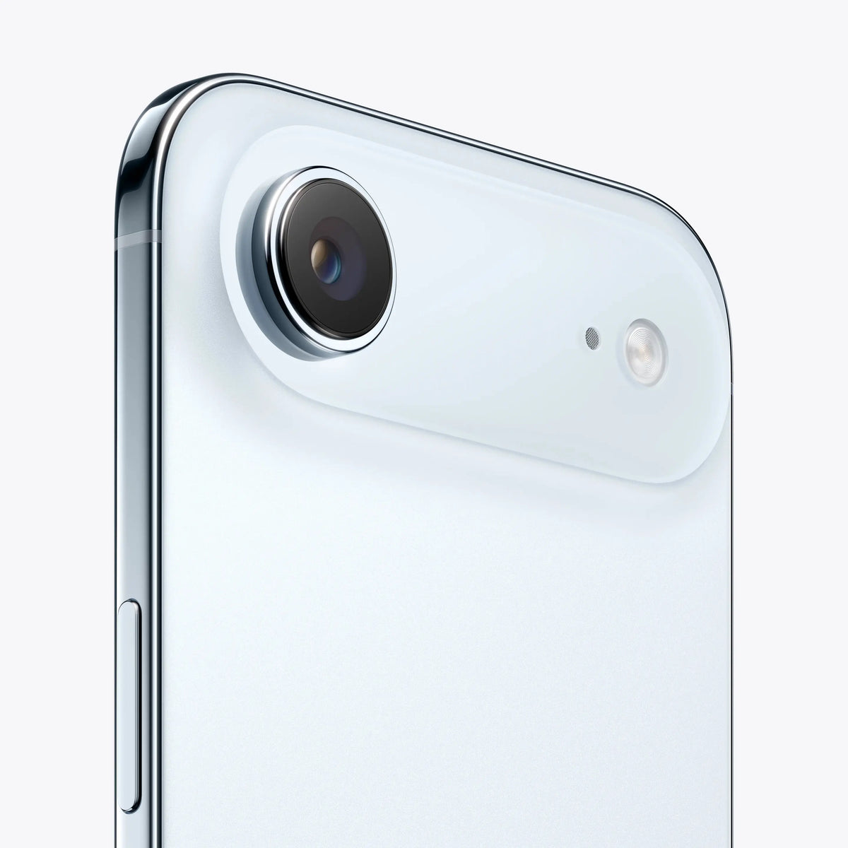 Apple iPhone Air 5G smartphone camera close-up, sky blue back panel
